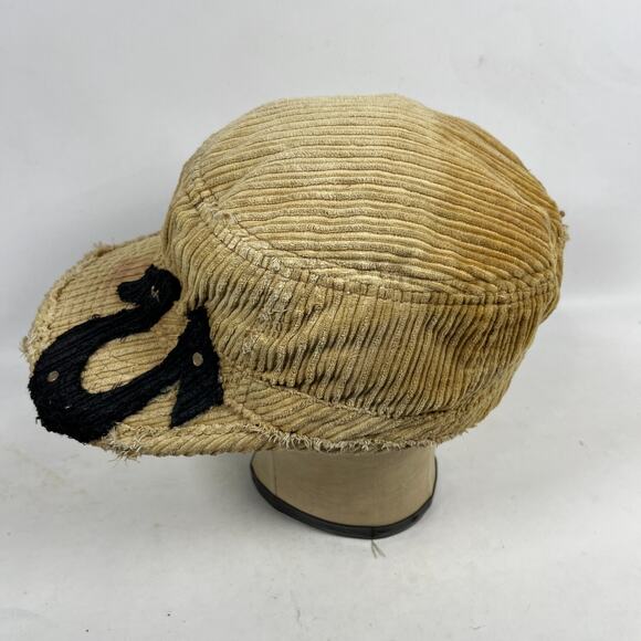 TRUE RELIGION Hat Distressed Corduroy Logo Embroidered TRBJ Trucker Baseball Cap - Picture 5 of 15